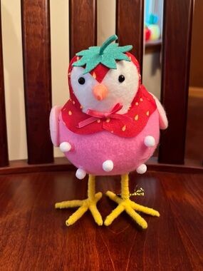 Spritz Pink and Red Strawberry Chick Holiday Decor